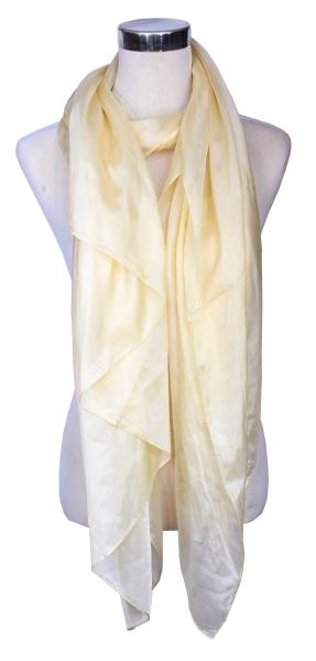 Scarf 100% Silk Paj unicolour Beige Creme Milk